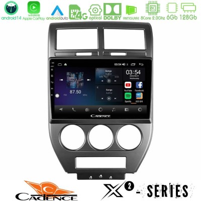 Cadence X2 Series 8Core Android14 6+128GB  Jeep Compass/Patriot 2007-2008 Navigation Multimedia Tablet 10