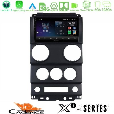 Cadence X2 Series 8Core Android14 6+128GB  Jeep Wrangler 2Door 2008-2010 Navigation Multimedia Tablet 9