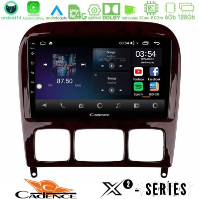 Cadence X2 Series 8Core Android14 6+128GB  Mercedes S Class 1999-2004 (W220) Navigation Multimedia Tablet 9