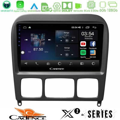Cadence X2 Series 8Core Android14 6+128GB  Mercedes S Class 1999-2004 (W220) Navigation Multimedia Tablet 9