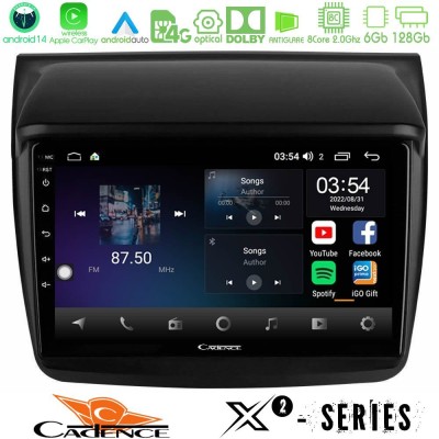 Cadence X2 Series 8Core Android14 6+128GB  Mitsubishi L200 Navigation Multimedia Tablet 9