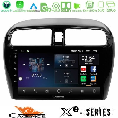 Cadence X2 Series 8Core Android14 6+128GB  Mitsubishi Space Star 2013-2016 Navigation Multimedia Tablet 9