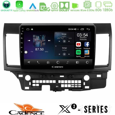 Cadence X2 Series 8Core Android14 6+128GB  Mitsubishi Lancer 2008 – 2015 Navigation Multimedia Tablet 10