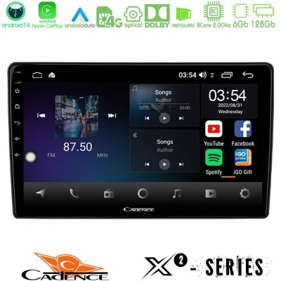 Cadence X2 Series 8Core Android14 6+128GB Mitsubishi Outlander 2002 – 2007 Navigation Multimedia Tablet 10
