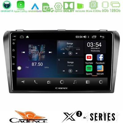 Cadence X2 Series 8Core Android14 6+128GB  Mazda 3 2004-2009 Navigation Multimedia Tablet 9