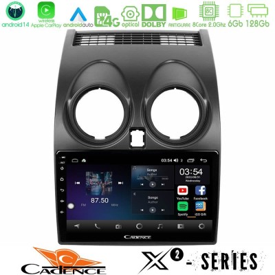 Cadence X2 Series 8Core Android14 6+128GB  Nissan Qashqai J10 Navigation Multimedia Tablet 9