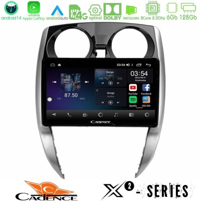 Cadence X2 Series 8Core Android14 6+128GB  Nissan Note 2013-2018 Navigation Multimedia Tablet 10