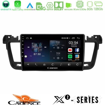 Cadence X2 Series 8Core Android14 6+128GB  Peugeot 508 2010-2018 Navigation Multimedia Tablet 9