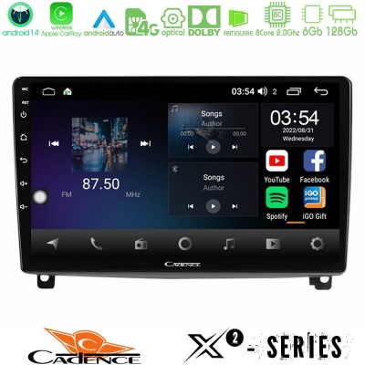 Cadence X2 Series 8Core Android14 6+128GB  Peugeot 407 Navigation Multimedia Tablet 9