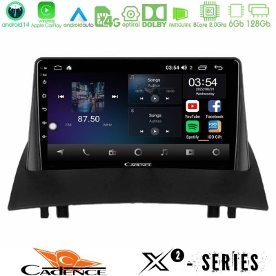 Cadence X2 Series 8Core Android14 6+128GB  Renault Megane 2 2002-2008 Navigation Multimedia Tablet 9