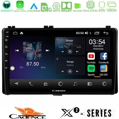 Cadence X2 Series 8Core Android14 6+128GB  Toyota Corolla/Auris 2017-2019  Navigat-ion Multimedia Tablet 9