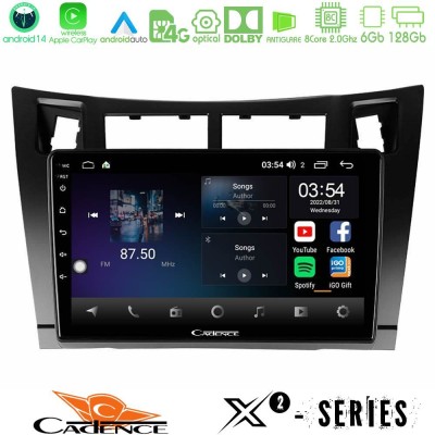 Cadence X2 Series 8Core Android14 6+128GB  Toyota Yaris Navigation Multimedia Tablet 9