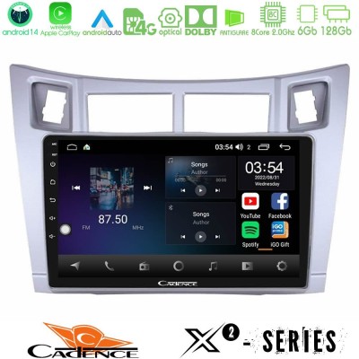 Cadence X2 Series 8Core Android14 6+128GB  Toyota Yaris Navigation Multimedia Tablet 9