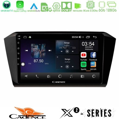 Cadence X2 Series 8Core Android14 6+128GB  VW Passat Navigation Multimedia Tablet 10