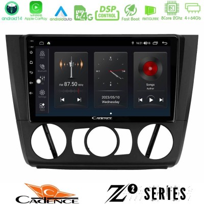Cadence Z2 Series 8Core Android14 4+64GB  BMW 1Series  E81/E82/E87/E88 (MANUAL A/C) Navigation Multimedia Tablet 9