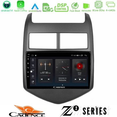 Cadence Z2 Series 8Core Android14 4+64GB  Chevrolet Aveo 2011-2017 Navigation Multimedia Tablet 9