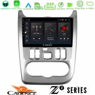 Cadence Z2 Series 8Core Android14 4+64GB  Dacia Duster/Sandero/Logan Navigation Multimedia Tablet 9