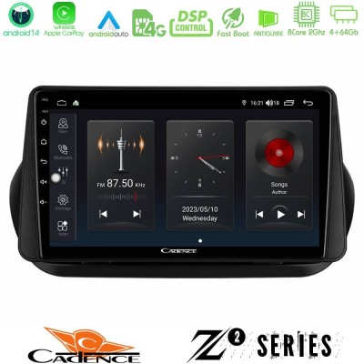 Cadence Z2 Series 8Core Android14 4+64GB  Fiat Fiorino/Citroen Nemo/Peugeot Bipper Navigation Multimedia Tablet 10