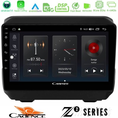 Cadence Z2 Series 8Core Android14 4+64GB  Jeep Wrangler 2018-> Navigation Multimedia Tablet 9