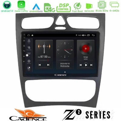 Cadence Z2 Series 8Core Android14 4+64GB  Mercedes C Class (W203) Navigation Multimedia Tablet 9