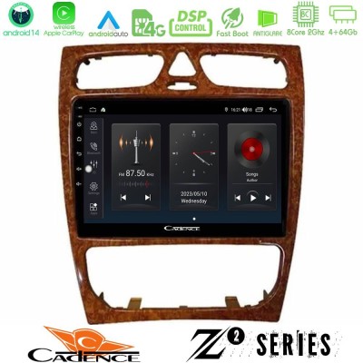 Cadence Z2 Series 8Core Android14 4+64GB  Mercedes C Class (W203) Navigation Multimedia Tablet 9