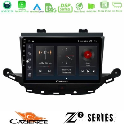 Cadence Z2 Series 8Core Android14 4+64GB  Opel Astra K 2015-2019 Navigation Multimedia Tablet 9
