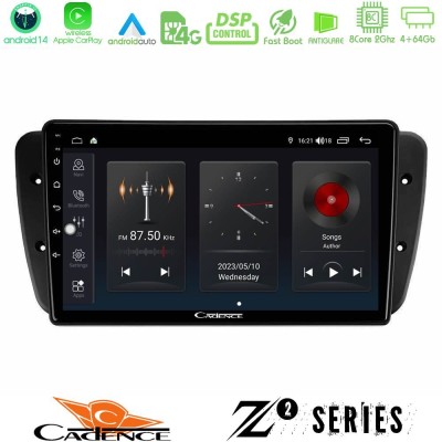 Cadence Z2 Series 8Core Android14 4+64GB  Seat Ibiza 2008-2012 Navigation Multimedia Tablet 9