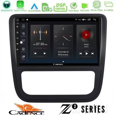 Cadence Z2 Series 8Core Android14 4+64GB VW Scirocco 2008-2014 Navigation Multimedia Tablet 9
