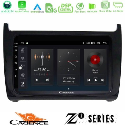 Cadence Z2 Series 8Core Android14 4+64GB  Vw Polo 2009-2014 Navigation Multimedia Tablet 9