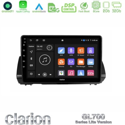 Clarion GL700 Lite Series 8Core Android11 2+32GB Dacia Sandero/Logan/Jogger 2022-> Navigation Multimedia Tablet 9