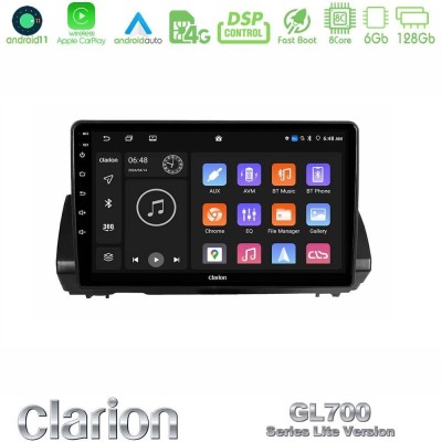 Clarion GL700 Lite Series 8Core Android11 6+128GB Dacia Sandero/Logan/Jogger 2022-> Navigation Multimedia Tablet 9