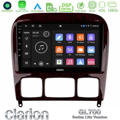 Clarion GL700 Lite Series 8Core Android11 6+128GB Mercedes S Class 1999-2004 (W220) Navigation Multimedia Tablet 9