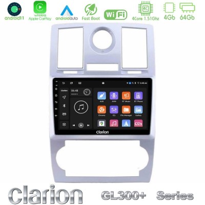 Clarion GL300+ Series 4Core Android11 4+64GB  Chrysler 300C Navigation Multimedia Tablet 9