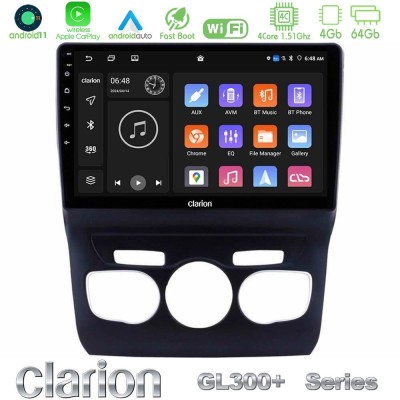 Clarion GL300+ Series 4Core Android11 4+64GB  Citroen C4L Navigation Multimedia Tablet 10