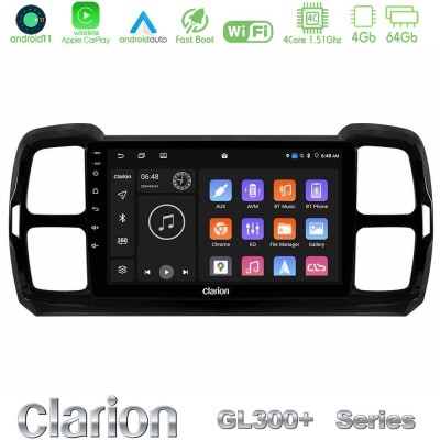 Clarion GL300+ Series 4Core Android11 4+64GB  Citroen DS5 Aircross 2017-2021 Navigation Multimedia Tablet 9