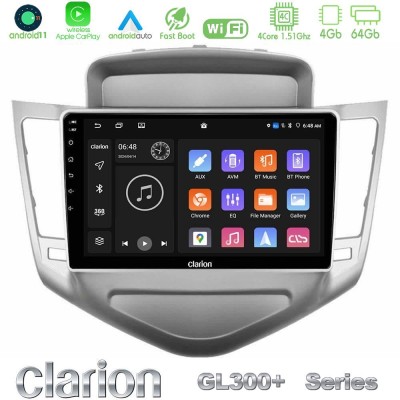 Clarion GL300+ Series 4Core Android11 4+64GB  Chevrolet Cruze 2009-2012 Navigation Multimedia Tablet 9