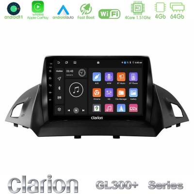 Clarion GL300+ Series 4Core Android11 4+64GB  Ford C-Max/Kuga Navigation Multimedia Tablet 9