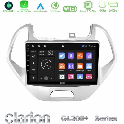 Clarion GL300+ Series 4Core Android11 4+64GB Ford KA 2016-2020 Navigation Multimedia Tablet 9
