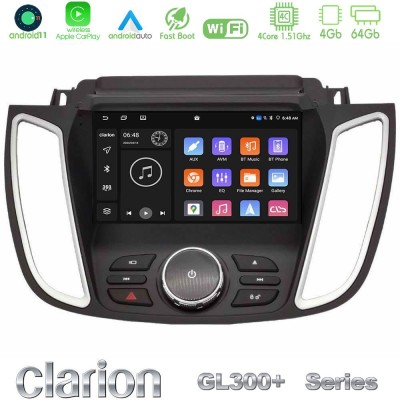 Clarion GL300+ Series 4Core Android11 4+64GB  Ford Kuga/C-Max 2013-2019 Navigation Multimedia Tablet 9