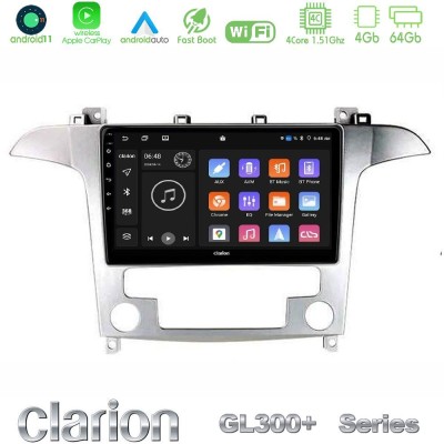 Clarion GL300+ Series 4Core Android11 4+64GB  Ford S-Max 2006-2012 Navigation Multimedia Tablet 9
