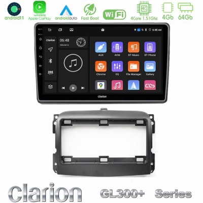 Clarion GL300+ Series 4Core Android11 4+64GB  Fiat 500L Navigation Multimedia Tablet 10