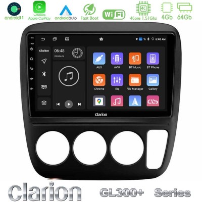 Clarion GL300+ Series 4Core Android11 4+64GB  Honda CRV 1997-2001 Navigation Multimedia Tablet 9