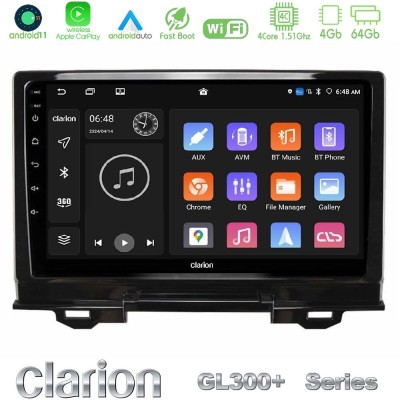 Clarion GL300+ Series 4Core Android11 4+64GB  Honda HR-V 2021-> Navigation Multimedia Tablet 9