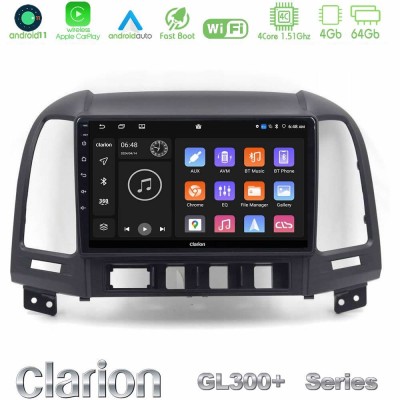 Clarion GL300+ Series 4Core Android11 4+64GB Hyundai Santa Fe 2006-2013 Navigation Multimedia Tablet 10