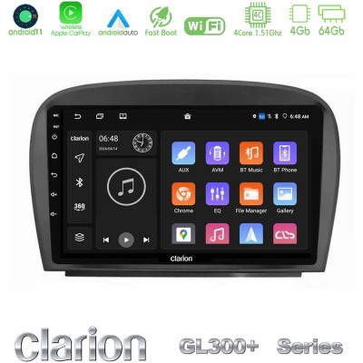 Clarion GL300+ Series 4Core Android11 4+64GB  Mercedes SL Class 2005-2011 Navigation Multimedia Tablet 9