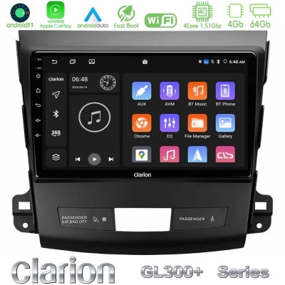 Clarion GL300+ Series 4Core Android11 4+64GB  Mitsubishi Outlander/Citroen C-Crosser/Peugeot 4007 Navigation Multimedia Tablet 9