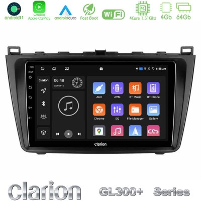 Clarion GL300+ Series 4Core Android11 4+64GB  Mazda 6 2008-2012 Navigation Multimedia Tablet 9