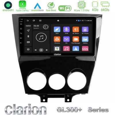 Clarion GL300+ Series 4Core Android11 4+64GB  Mazda RX8 2008-2012 Navigation Multimedia Tablet 9