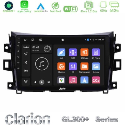 Clarion GL300+ Series 4Core Android11 4+64GB  Nissan Navara NP300 Navigation Multimedia Tablet 9
