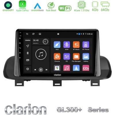 Clarion GL300+ Series 4Core Android11 4+64GB  Nissan Qashqai J12 amp; X-Trail T33 Navigation Multimedia Tablet 10